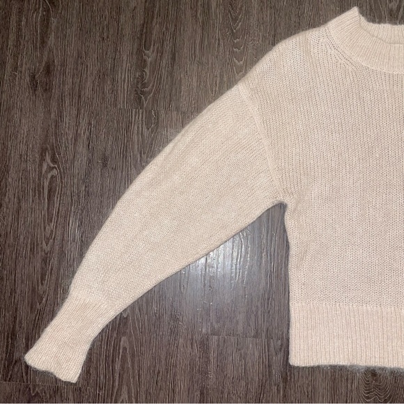 & Other Stories | Mohair & Wool Fuzzy Crewneck Sweater - Beige - Picture 3 of 6